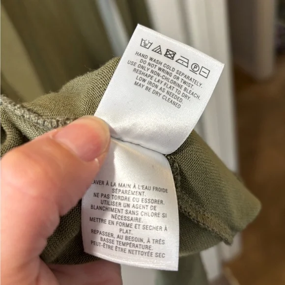 Deletta Anthropologie Green V-neck Long Sleeve Tunic Mini Dress Size XL - Picture 8 of 8